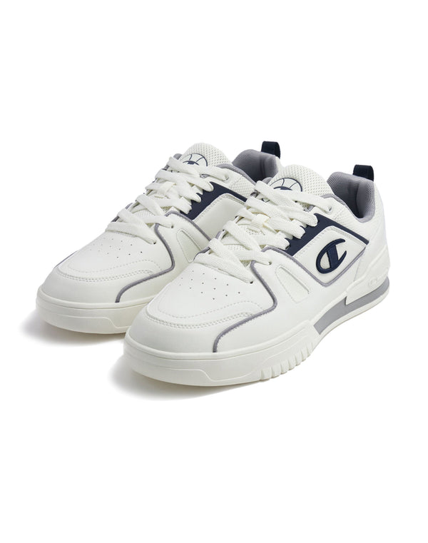 Champion Men's 3-Point Skate Low Shoes Off White/Grey/Navy
