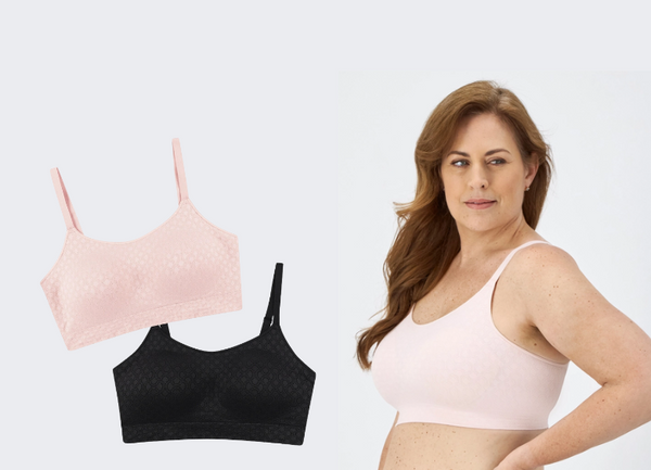One Hanes Place Playtex Women's Smoothing Full Coverage Wireless Bra, 2-Pack Pink Pirouette/Black