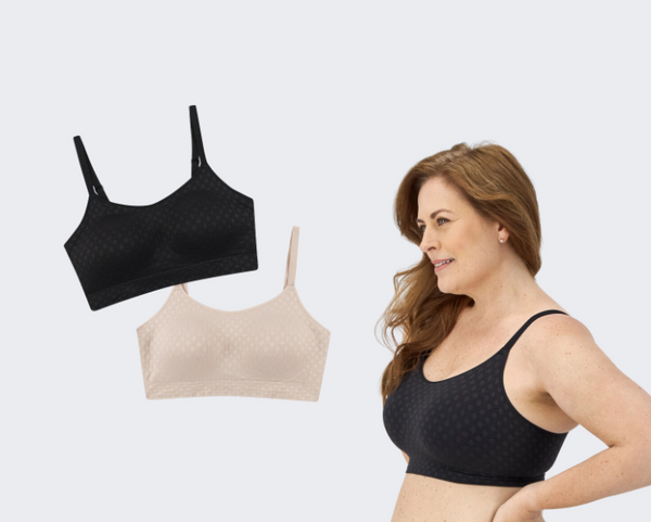 One Hanes Place Playtex Women's Smoothing Full Coverage Wireless Bra, 2-Pack Black/Almond