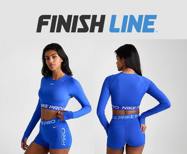 Nike Women's Pro 365 Dri-FIT Cropped Long-Sleeve T-Shirt in Blue/Hyper Royal Polyester/Spandex/Jacquard