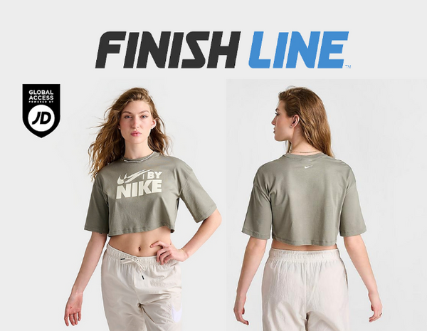 Nike Women's Swoosh Cropped T-Shirt in Green/Dark Stucco 100% Cotton