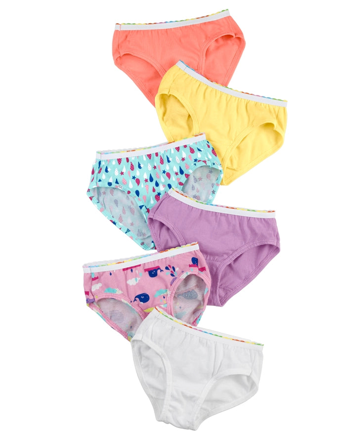 Hanes Toddler Girls' Tagless Cotton Hipster Underwear, 6-Pack