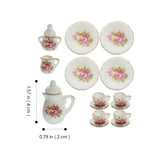 1 set of Doll House Teaware Ceramic Miniature Teapot Set Miniature Tea Cup Pot Set