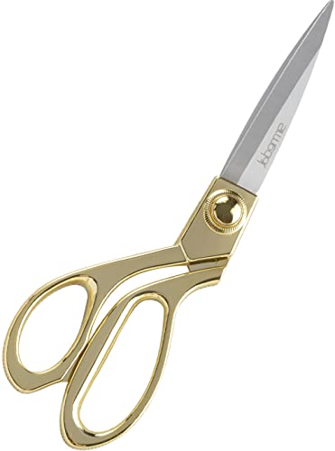 Heavy Duty Tailor Scissors 8" Gold Stainless Steel Dressmaker Shears(Gold)