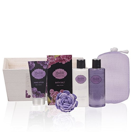 Spa Gift Basket, Spa Basket with Lavender Fragrance, Bath and Body Gift Set
