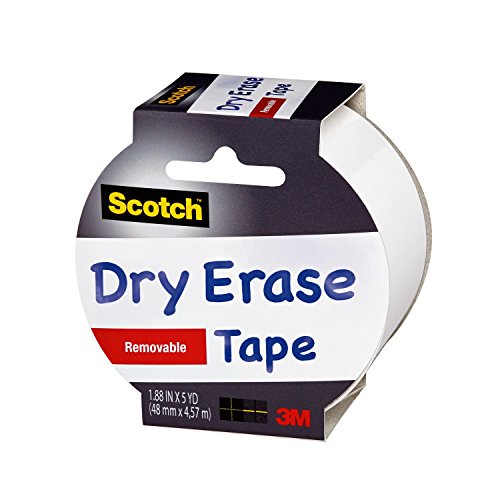 Scotch Dry Erase Tape, 1.88" x 5 Yards, 1 Roll, White (1905R-DE-WHT)