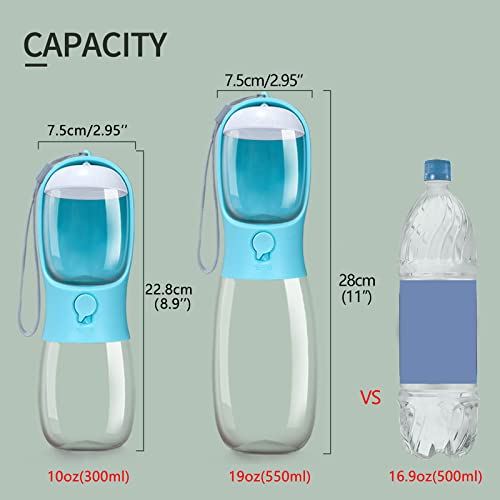 Dog Water Bottle,Portable pet Water Bottle with Food Container,Outdoor Portable Water