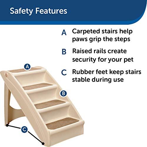 PetSafe Solvit PupStep Plus Pet Stairs, Foldable Steps for Dogs and Cats