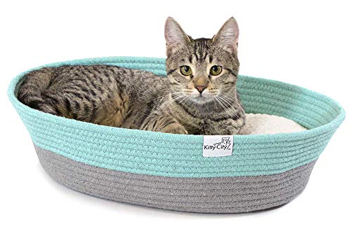 Kitty City Cotton Rope Woven Cat Bed, Cat House- Colors may vary, Cat Rope Bed
