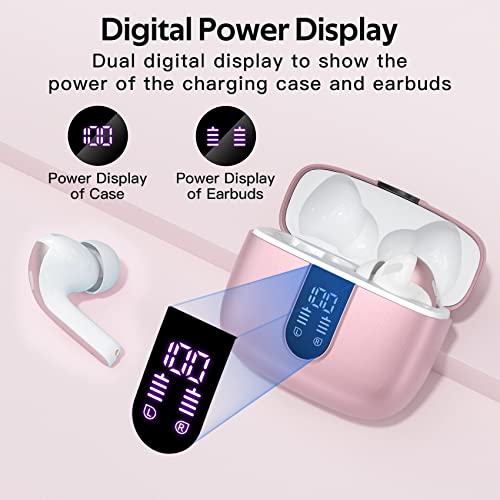 LED Power Display Earphones with Wireless Charging Case IPX5 Waterproof in-Ear Earbuds