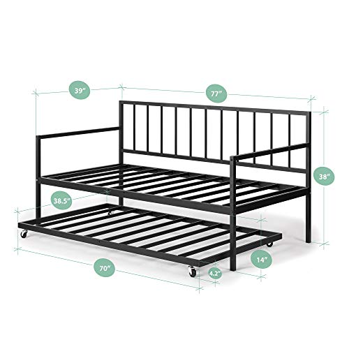 Twin Daybed and Trundle Set / Premium Steel Slat Support / Daybed