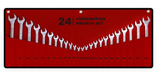 24-Piece All-Purpose Master Combination Wrench Set with Roll-up Pouch