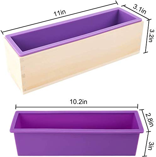 Soap Molds 2pcs 42oz, Silicone Soap Mold for Soap Making, Rectangular Loaf Soap