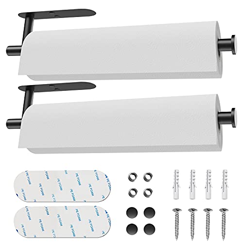Paper Towel Holder 2 Pack, Under Cabinet Paper Towel Holder Wall Mount, Self Adhesive