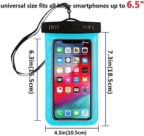 5 Pack Universal Waterproof Phone Pouch, Large Phone Dry Bag Waterproof Case