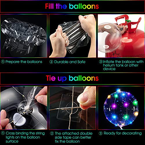 6 Pieces LED BoBo Balloons, Bubble Transparent Helium Balloons