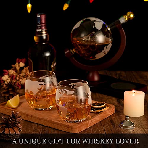 Father's Day Gifts for Men, Unique Gift for Husband Set with 2 Glasses, Liquor Scotch