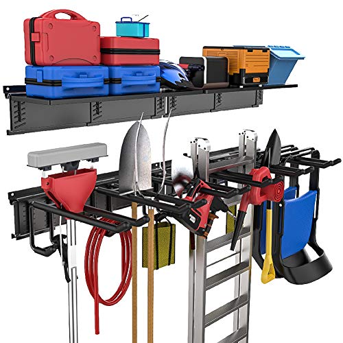 Amoowis Power Tool Organizer, Garage Organization with 7 Drill Holders,  Tool Box Organizers and Storage Wall Mount, Metal Shelf Heavy Duty, Utility