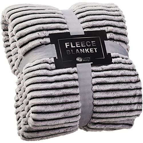 Fleece Throw Blanket for Couch – 50x60 for Adult and Kids, Lightweight, Black and White