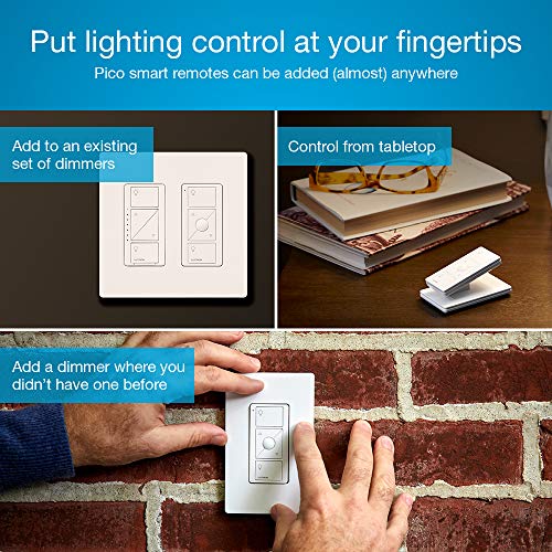 Lutron Caséta Deluxe Smart Dimmer Switch (2 Count) Kit with Caséta Smart Hub | Works with Alexa, Apple HomeKit, Ring, Google Assistant | P-BDG-PKG2W-A | White