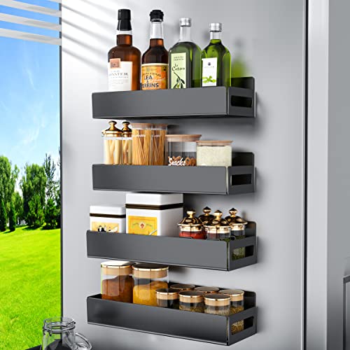 Magnetic Spice Rack For Refrigerator , Metal magnetic fridge shelf，Strong magnetic