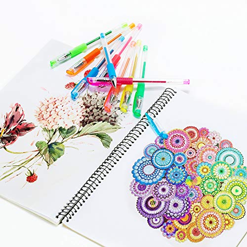 Gel Pens for Adult Coloring Books, 30 Colors Gel Marker Colored Pen with 40% More
