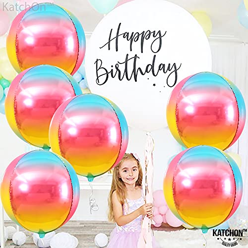 Jumbo Pastel Rainbow Balloons for Birthday Party - Pack of 6 | Large 22 Inch
