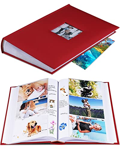 1DOT2 1 Photo Album 4x6 Photos Hold 402 Pockets with Memo Slip-in Pockets  Photo Book, Leather Cover Picture Albums with Writing Space fo