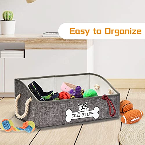 Dog Toy Box, Large Dog Toys Storage with Handle, Fabric Trapezoid Dog Toy Bin