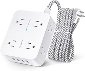 BN-LINK 8 Outlet Surge Protector with 7-Day Digital Timer (4 Outlets Timed,  4 Outlets Always On) - White