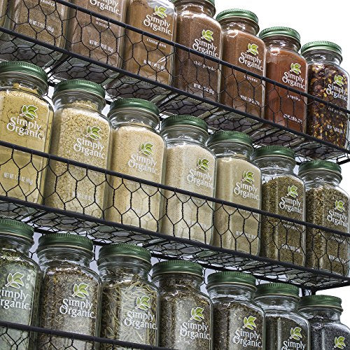 Wooden Spice Rack Organizer 4 Tier Hanging Spice Jars Storage