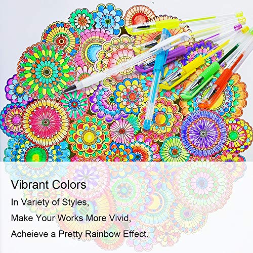 Glitter Gel Pens, 100 Color Glitter Pen Set for Making Cards