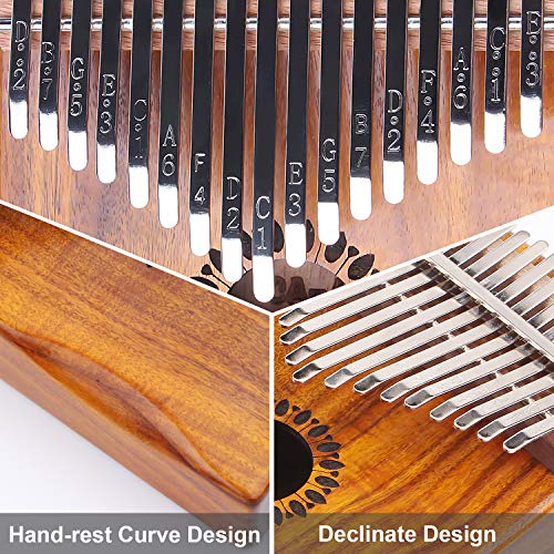 Thumb Piano 17 Keys, Portable Mbira Finger Piano Gifts for Kids and Adults Beginners