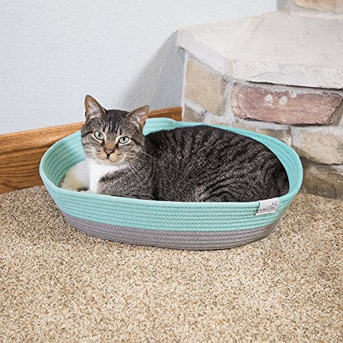 Kitty City Cotton Rope Woven Cat Bed, Cat House- Colors may vary, Cat Rope Bed