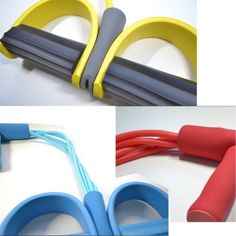 Gum 4 Tube Resistance Bands Latex Pedal  Pull Rope Resistance Band