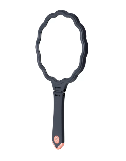 Hairitage Strike a Pose Gray Folding Hand Held Mirror with Adjustable Handle