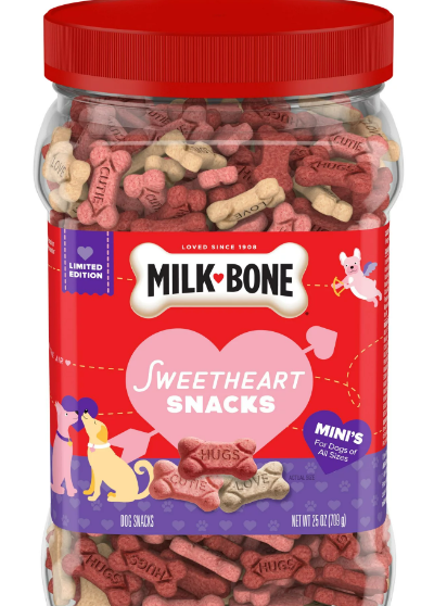 Milk-Bone Sweetheart Snacks Mini’s Dog Treats, 25 oz. Canister