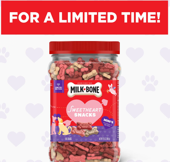 Milk-Bone Sweetheart Snacks Mini’s Dog Treats, 25 oz. Canister