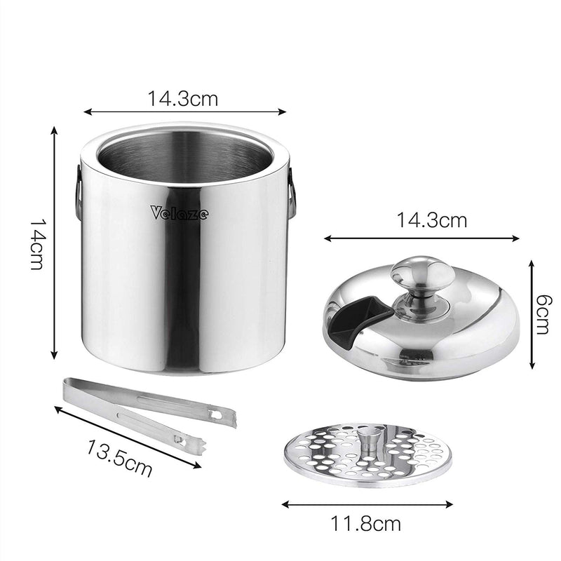 1.3L 304Stainless Steel Wine Ice Bucket Double Walled Beer Cooler