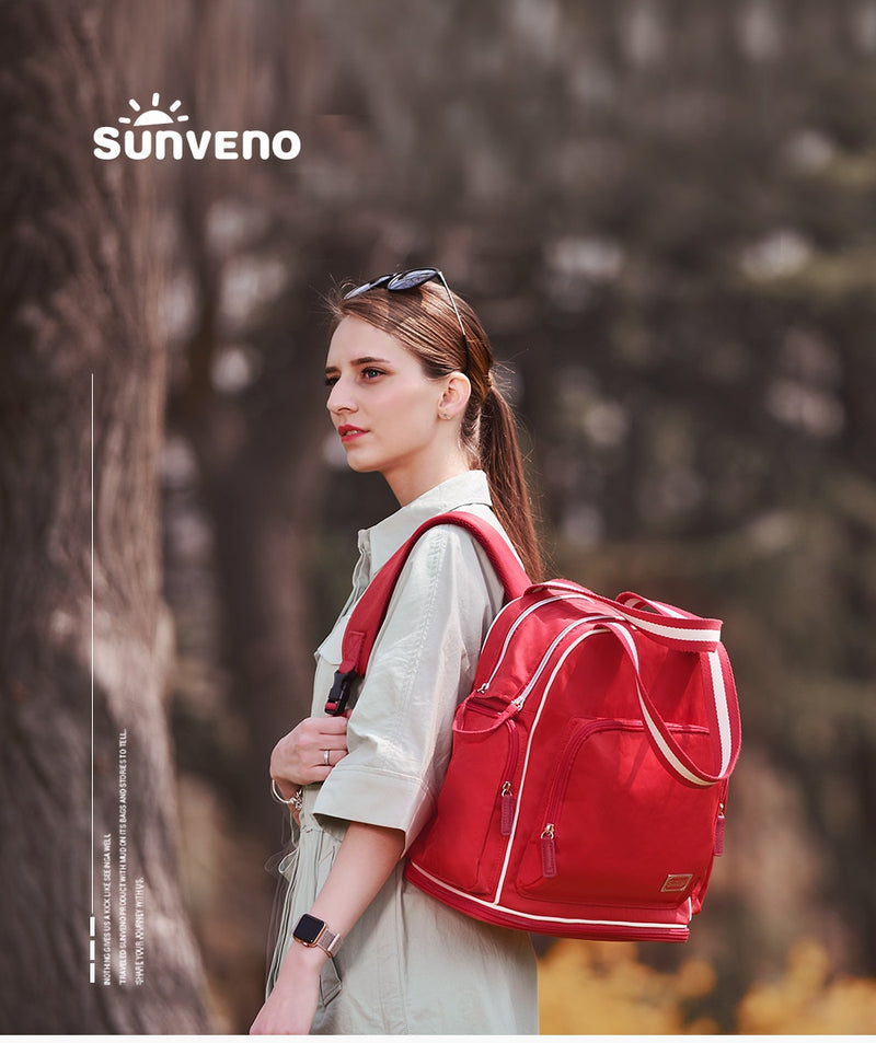 Sunveno Fashion Baby Bag Brand Stroller Bag Maternity Diaper Bag Large Capacity Travel Backpack For Mommy Bolsa Maternidade