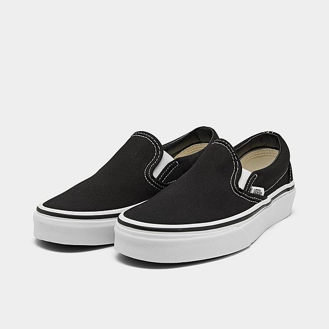 Vans Big Kids' Classic Slip-On Casual Shoes in Black/Black Size 6.5 Canvas