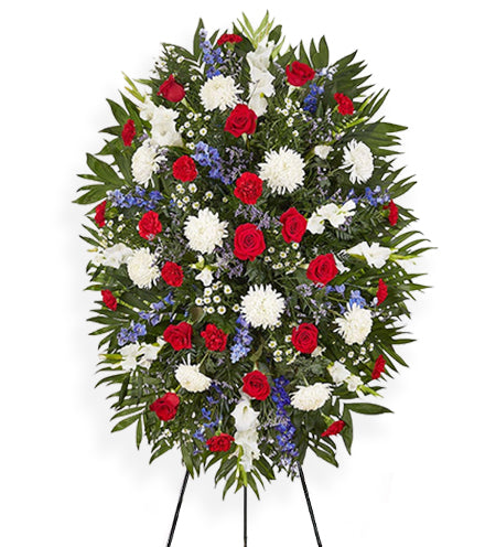 Red White and Blue Standing Spray Flower Delivery