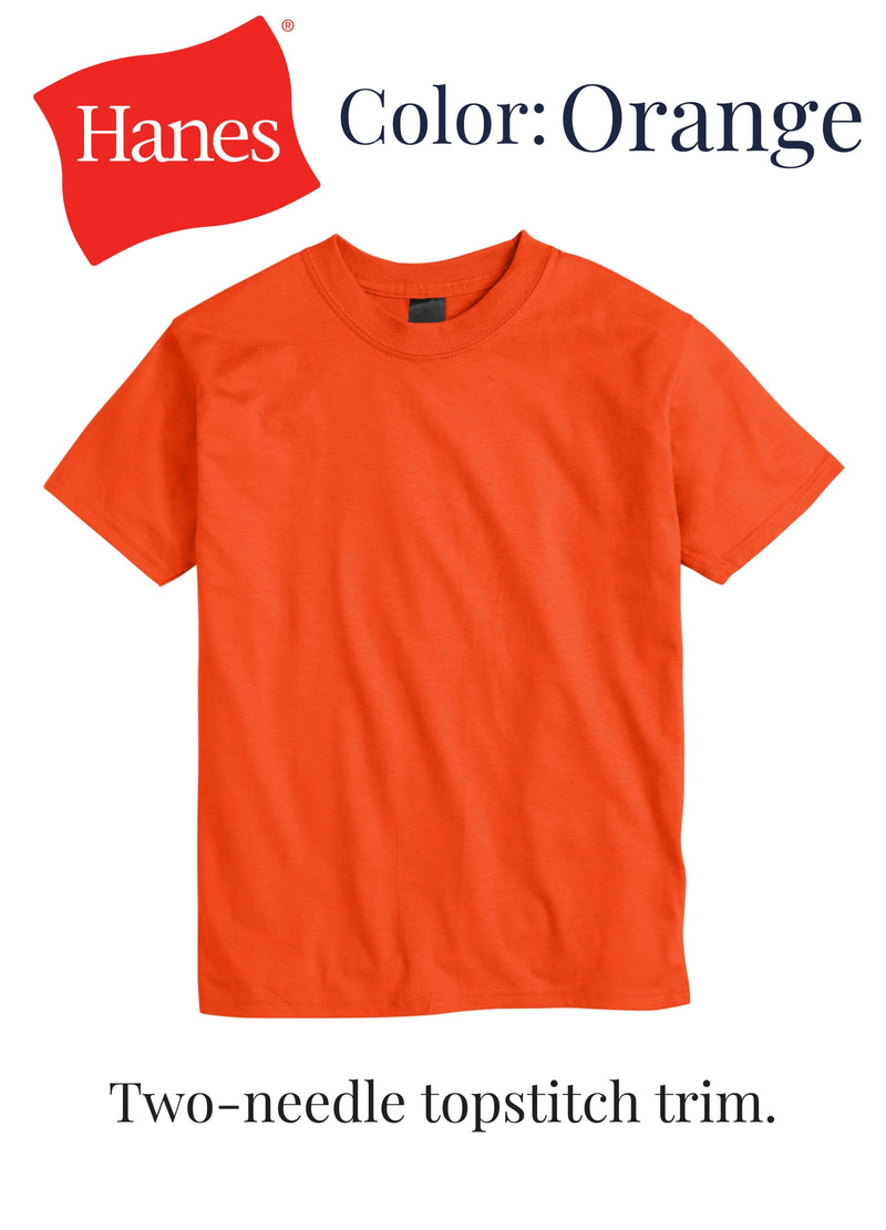 Hanes Kids' Beefy-T T-Shirt | Color: Orange