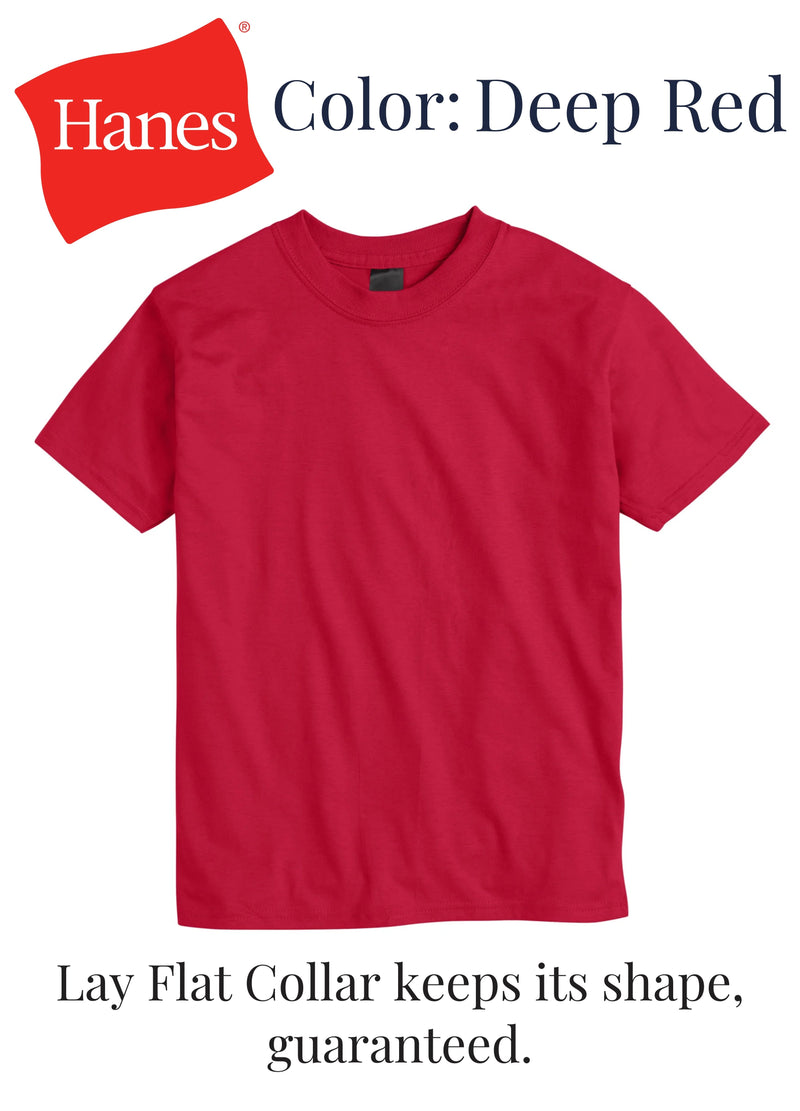 Hanes Kids' Beefy-T T-Shirt | Color: Deep Red