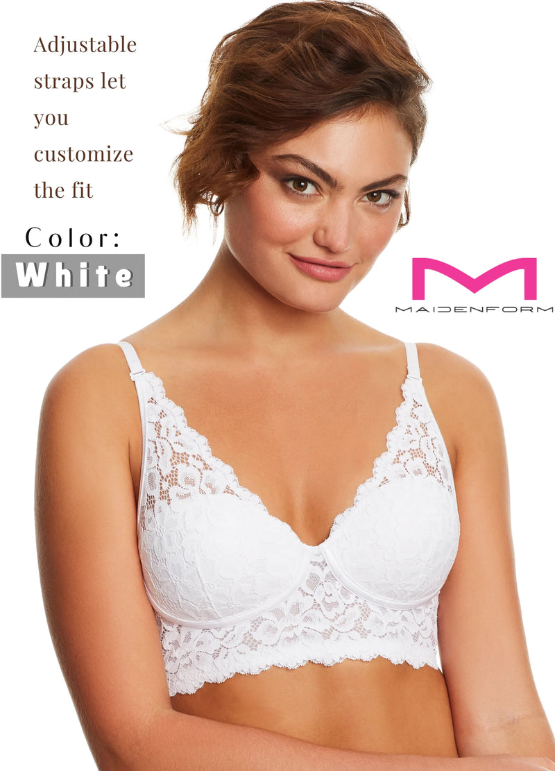Pure Comfort® Lightly Lined Convertible Lace Bralette | Color: White