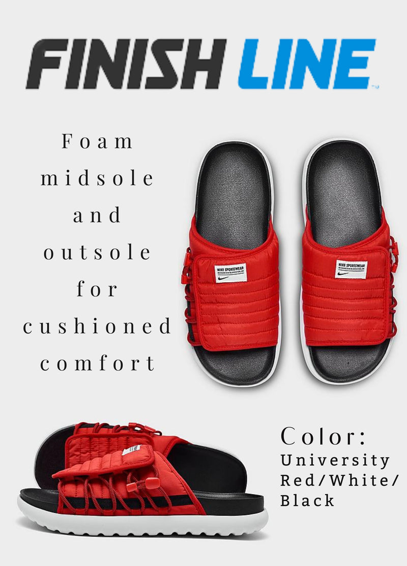 MEN'S NIKE ASUNA 2 SLIDE SANDALS | Color: University Red/White/Black