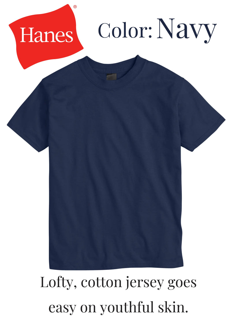 Hanes Kids' Beefy-T T-Shirt | Color: Navy