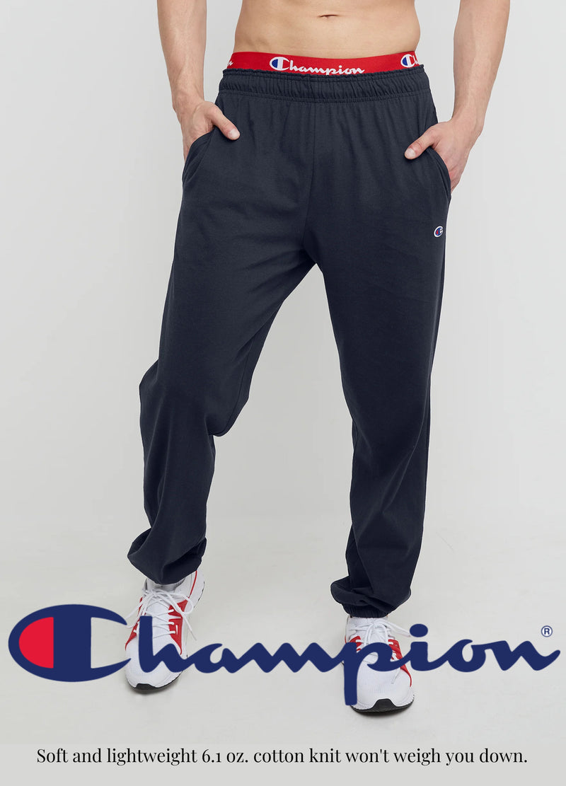 Men's Champion Closed Bottom Everyday Cotton Pants, 31.5" Navy S