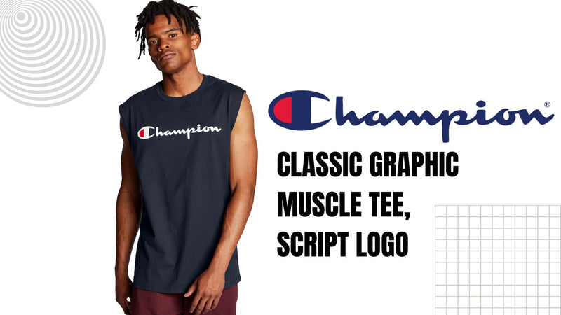 CLASSIC GRAPHIC MUSCLE TEE, SCRIPT LOGO