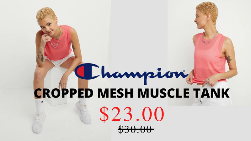 $23 | CROPPED MESH MUSCLE TANK